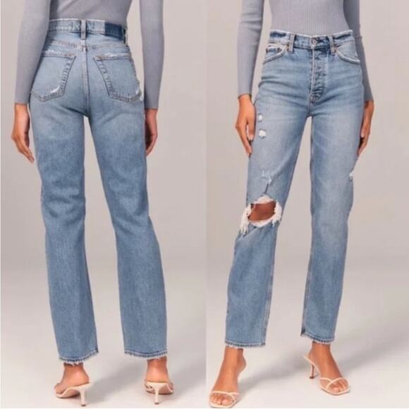 Abercrombie & fitch dad high rise size 28 extra short - Picture 1 of 9